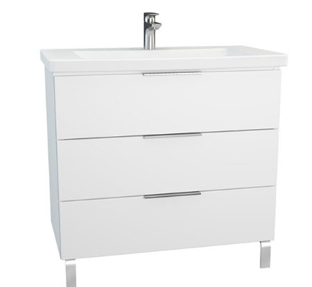 Vitra Ecora 90cm 3 Drawer Basin Unit, 3 Drawer Bathroom Vanity Unit