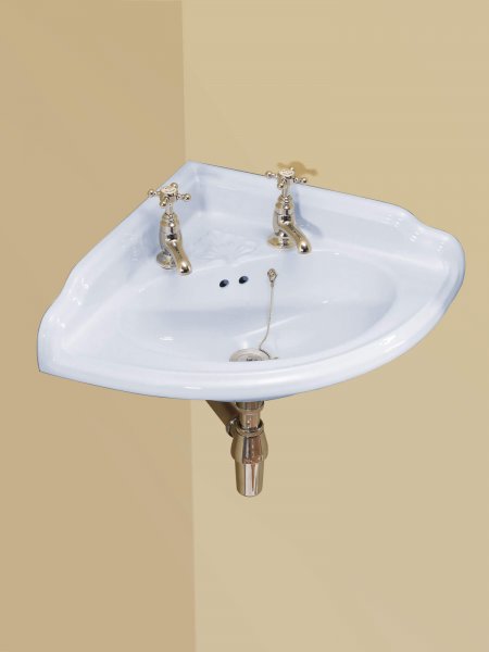 Silverdale Victorian 475mm Corner Basin - White