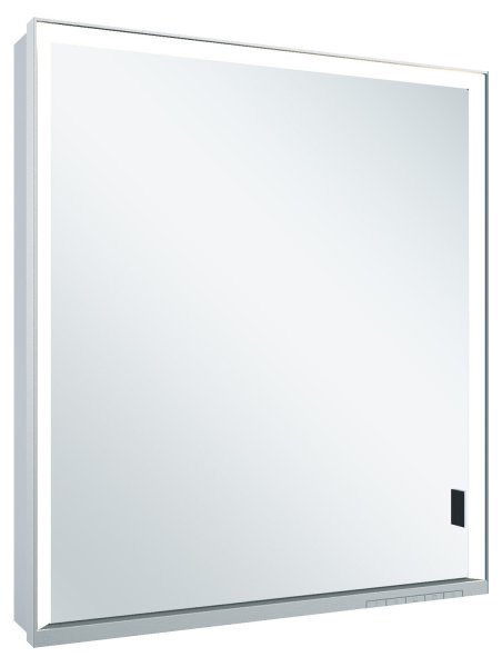 Keuco Royal Lumos 650 x 735 x 130mm Left Hinged Mirror Cabinet - Anodised Silver