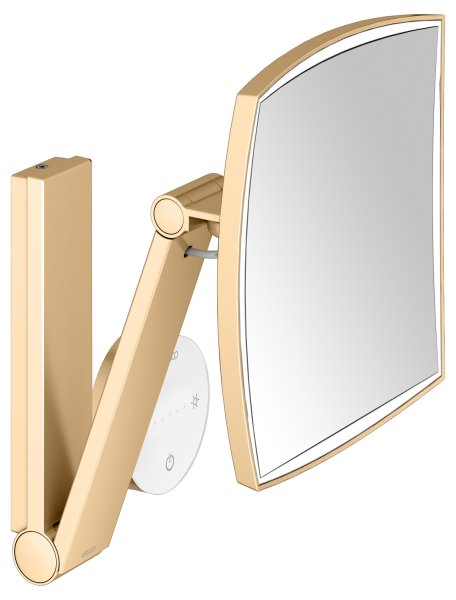 Keuco iLook Move Square Wall-Mounted Cosmetic Mirror with 2 Colour LED - Brushed Brass