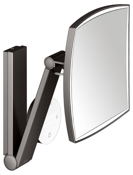 Keuco iLook Move Square Wall-Mounted Cosmetic Mirror with 2 Colour LED - Brushed Titanblack