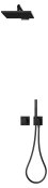 Keuco IXMO Shower Set 8 with Square Thermostatic Mixer, Head, Shower Holder & Handset - Matt Black