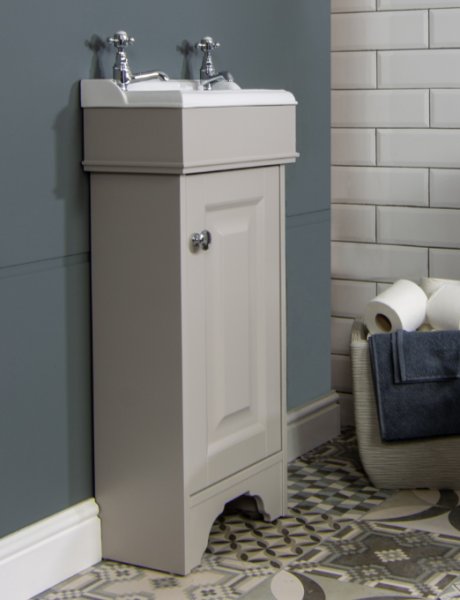 Silverdale Victorian 430mm Micro Vanity Unit and Basin - French Grey