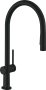 Hansgrohe Talis M54 Single Lever Kitchen Mixer 210 with Pull-Out Spray & Sbox, 2 Spray Modes - Matt Black