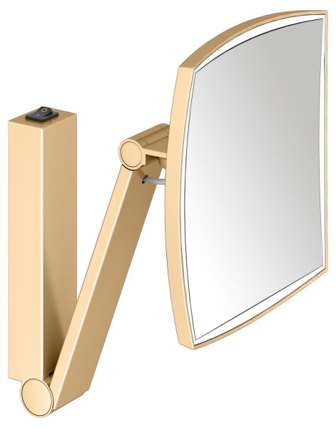 Keuco iLook Move Square Wall-Mounted Cosmetic Mirror with LED (Rocker Switch) - Brushed Brass