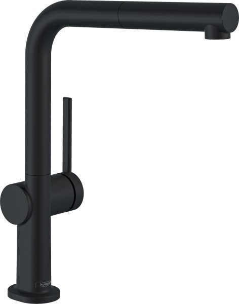 Hansgrohe Talis M54 Single Lever Kitchen Mixer 270 with Pull-Out Spout & Sbox, Single Spray Mode - Matt Black