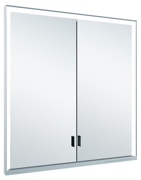 Keuco Royal Lumos 700 x 735 x 130mm Recessed Mirror Cabinet - Anodised Silver