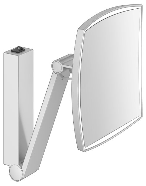 Keuco iLook Move Square Wall-Mounted Cosmetic Mirror with LED (Rocker Switch) - Aluminium