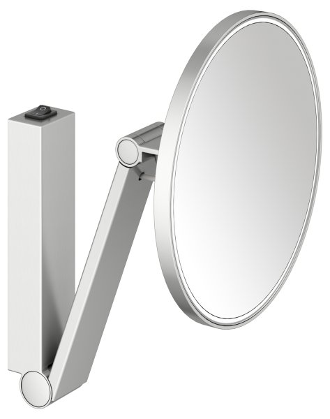 Keuco iLook Move Round Wall-Mounted Cosmetic Mirror with LED (Rocker Switch) - Stainless Steel