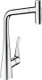 Hansgrohe Metris Select M71 Single Lever Kitchen Mixer 320 with Pull-Out Spray & Sbox, 2 Spray Modes - Chrome