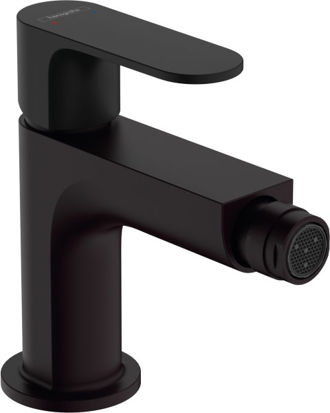Hansgrohe Rebris S Single Lever Bidet Mixer with Metal Pop-Up Waste Set - Matt Black