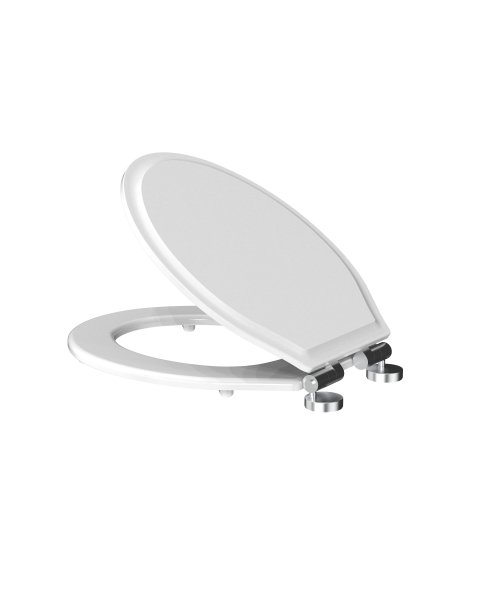 Tavistock Secure Fix Toilet Seat with Chrome Hinges - White