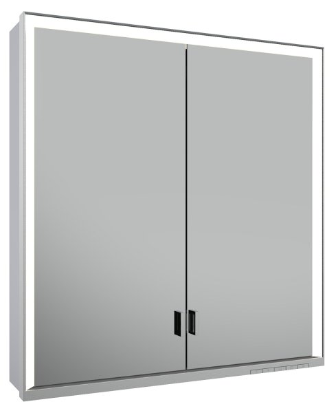 Keuco Royal Lumos 700 x 735 x 165mm Mirror Cabinet - Anodised Silver