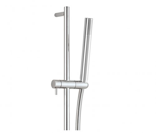 Just Taps Plus Minimalist Shower Rail Kit- Single Function Handset- Chrome