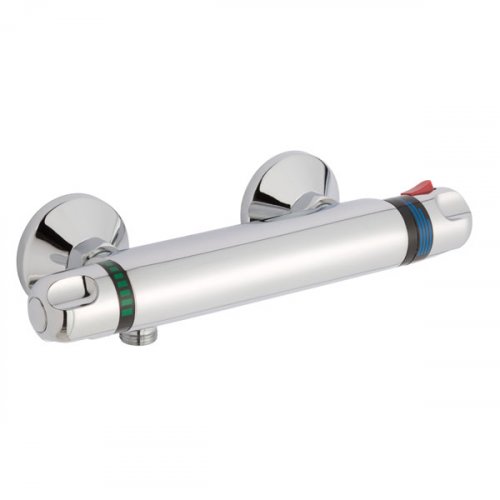 Just Taps Plus Shore Thermostatic Bar Shower Valve Dual Handle - Chrome