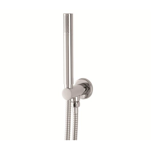 Just Taps Plus Round Shower Handset and Holder- Metal Hose- Chrome
