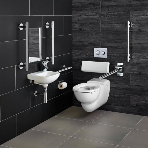 Armitage Shanks Contour 21 Doc M Wall Mounted Pack with Chrome Rails - Left Hand