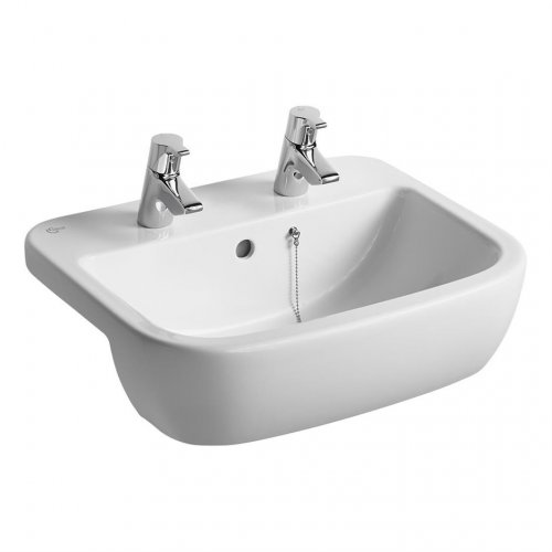 Ideal Standard Tempo 55cm 2 Tap Hole Semi-Countertop Basin