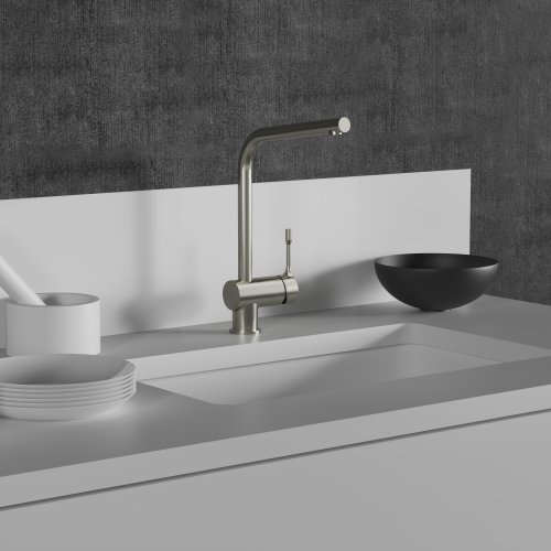 Ideal Standard Ceralook Single Lever L-Shaped Spout Ultra Steel 