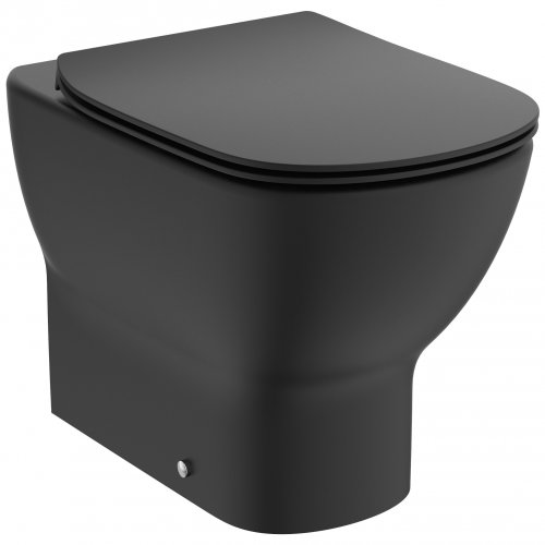 Ideal Standard Tesi Silk Black Back to Wall Toilet with Soft Close Seat - Stock Clearance