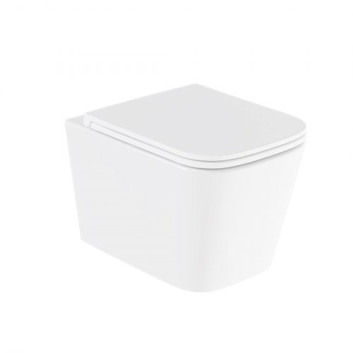 Vado Cameo Wall Hung Toilet Pan with Soft-Square Bowl - Gloss White