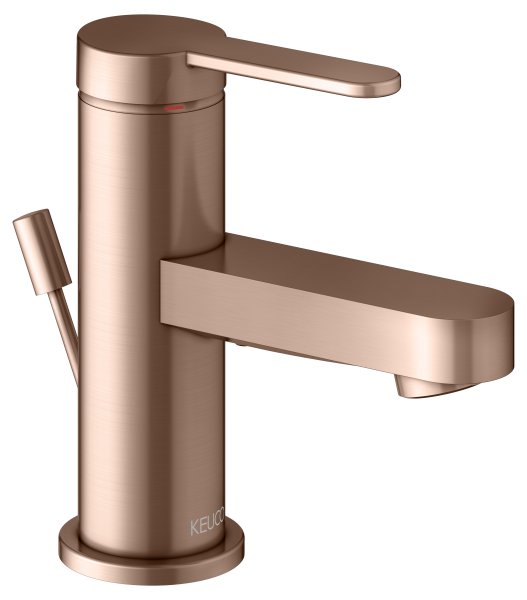 Keuco IXMO Single Lever Basin Mixer 60 with Pop-Up Waste (Flat Round Rosette) - Brushed Red Gold