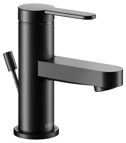 Keuco IXMO Single Lever Basin Mixer 60 with Pop-Up Waste (Flat Round Rosette) - Matt Black