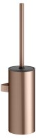 Keuco Collection Moll Wall-Mounted Toilet Brush Set - Brushed Red Gold/Anthracite