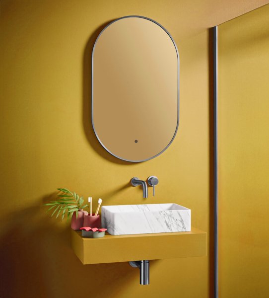 Scudo Aubrey 500 x 800mm LED Mirror - Gunmetal