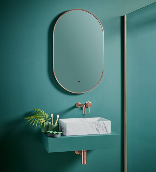 Scudo Aubrey 500 x 800mm LED Mirror - Brushed Bronze