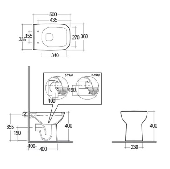 RAK Origin Close Coupled Corner Full Access WC | Bathroom Supplies Online