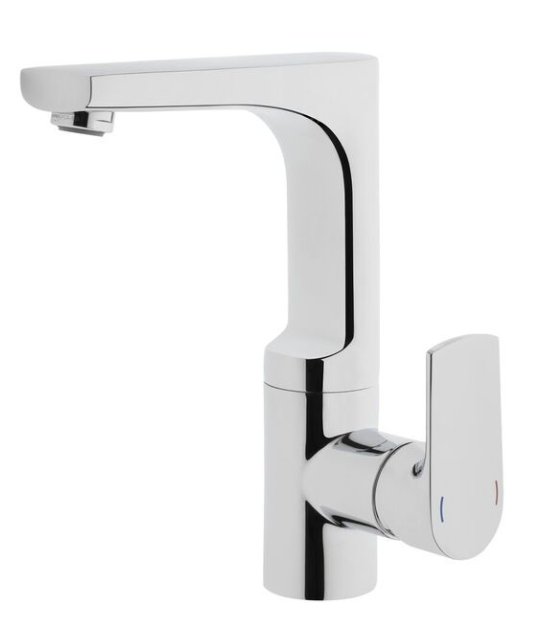 Vitra Sento Chrome Monobloc Basin Mixer with Swivel Spout 