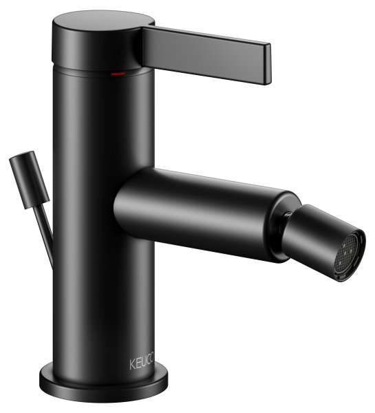 Keuco IXMO Single Lever Bidet Mixer with Pop-Up Waste (Pure Round Rosette) - Matt Black