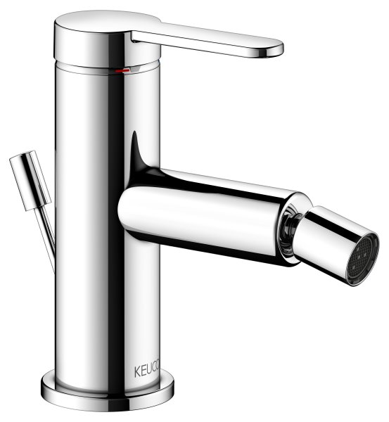 Keuco IXMO Single Lever Bidet Mixer with Pop-Up Waste (Flat Round Rosette) - Chrome