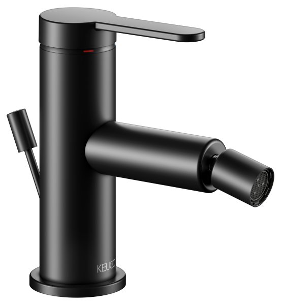 Keuco IXMO Single Lever Bidet Mixer with Pop-Up Waste (Flat Round Rosette) - Matt Black