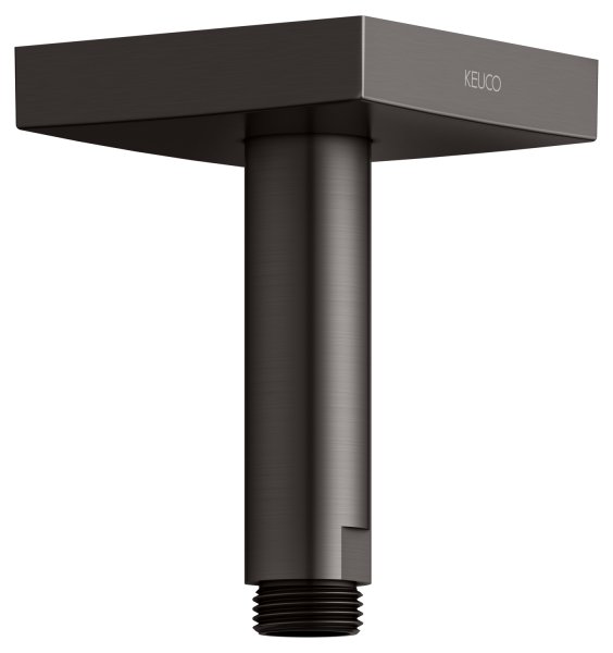 Keuco 100mm Ceiling Mounted Shower Arm with Square Rosette - Brushed Titanblack
