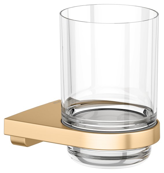 Keuco Collection Moll Tumbler Holder with Crystal-Glass - Brushed Brass