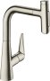Hansgrohe Talis Select M51 Single Lever Kitchen Mixer 220 with Pull-Out Spray & Sbox, 2 Spray Modes - Stainless Steel Finish