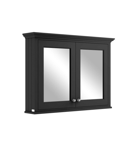 Bayswater 1050mm Matt Black Mirror Wall Cabinet