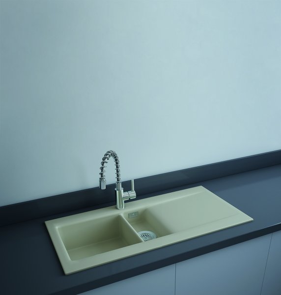 RAK Dream 1 Slim 1.5 Bowl Kitchen Sink 101cm - Matt Greige