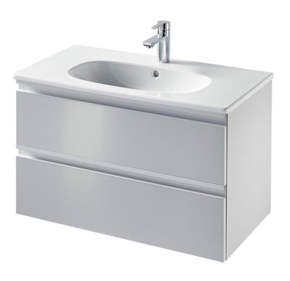 Sottini Mavone 80cm Wall Mounted Vanity Basin Unit 2 Drawers