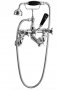 Bayswater Black & Chrome Crosshead Wall Mounted Bath Shower Mixer with Hex Collar