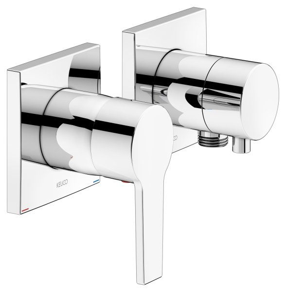Keuco Edition 11 Single Lever Mixer Set Up 2-Way with Wall Outlet for Shower Hose - Chrome