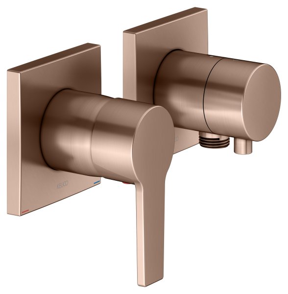 Keuco Edition 11 Single Lever Mixer Set Up 2-Way with Wall Outlet for Shower Hose - Brushed Red Gold
