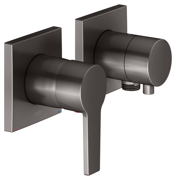 Keuco Edition 11 Single Lever Mixer Set Up 2-Way with Wall Outlet for Shower Hose - Brushed Titanblack