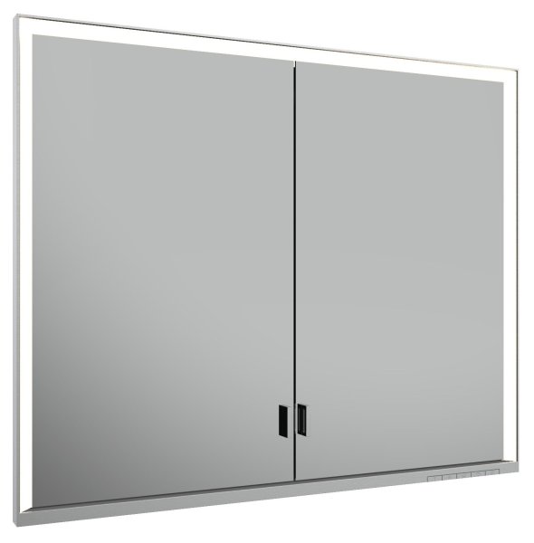 Keuco Royal Lumos 900 x 735 x 165mm Recessed Mirror Cabinet - Anodised Silver