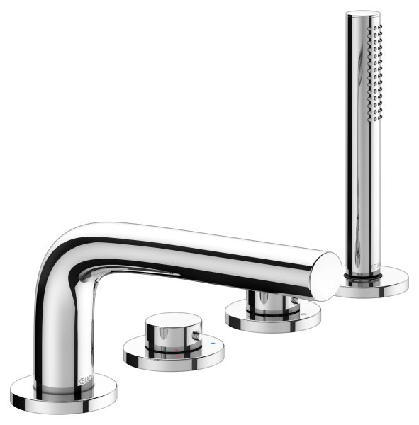 Keuco Edition 400 Bath Tub Mixer 4-Hole Bath Set Deck-Mounted Extension 220mm - Chrome