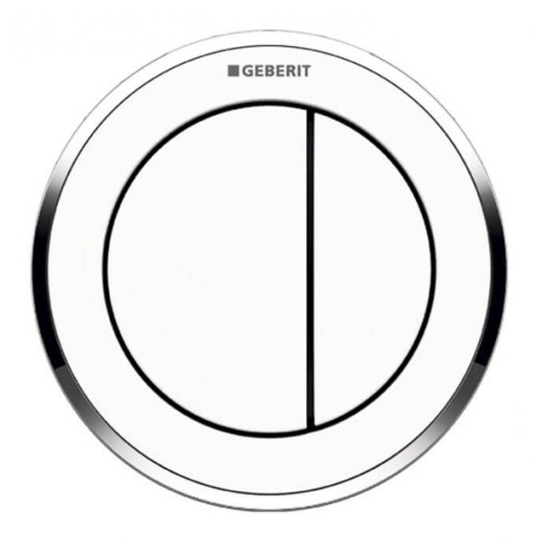 Geberit Type 10 Gloss Chrome/White Dual Flush Button For 8cm Concealed Cistern
