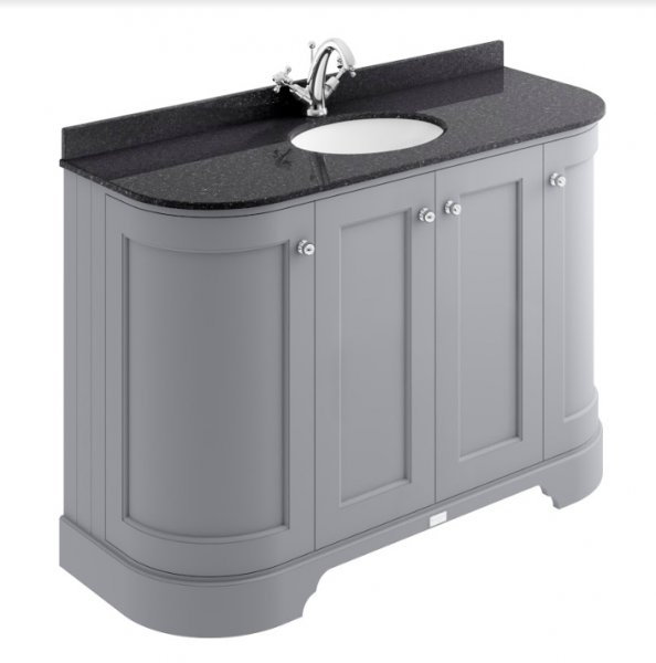 Bayswater Bathrooms 1200mm Plummett Grey 4-Door Curved Basin Cabinet