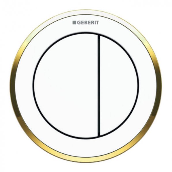 Geberit Type 10 Gold/White Dual Flush Button For 8cm Concealed Cistern
